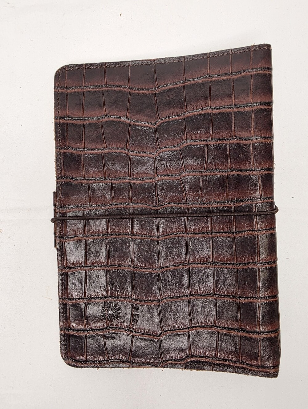 Planner Perfect Leather Traveler’s Notebook Cover Deep Brown Croc Embossed